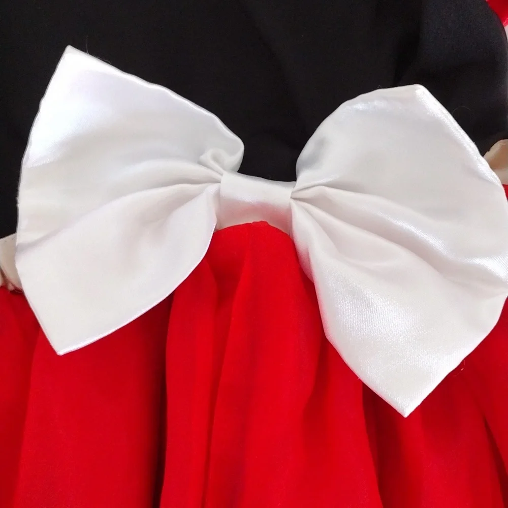 Minnie Mouse Disney‎ Girls Costume Size 5/6 with Headband Sparkly Red Dress